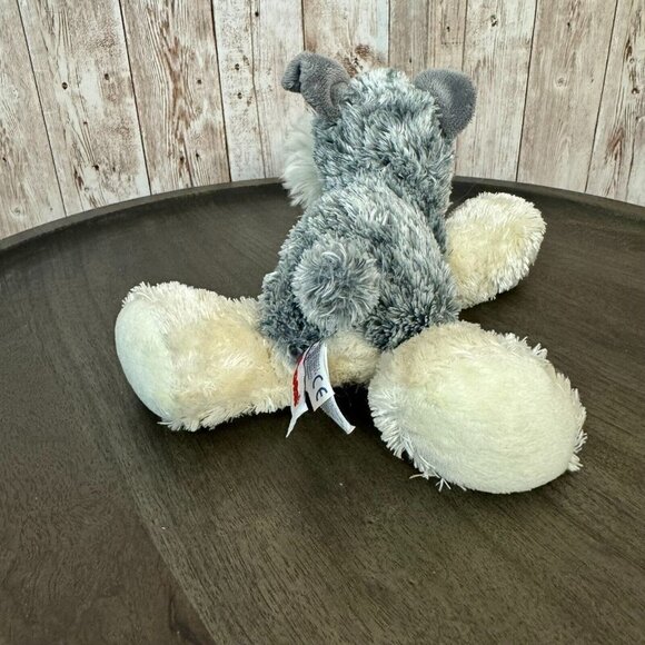 Aurora Flopsie Ludwig The Schnauzer Stuffed Animal Cream Gray Puppy Plush - Picture 5 of 11